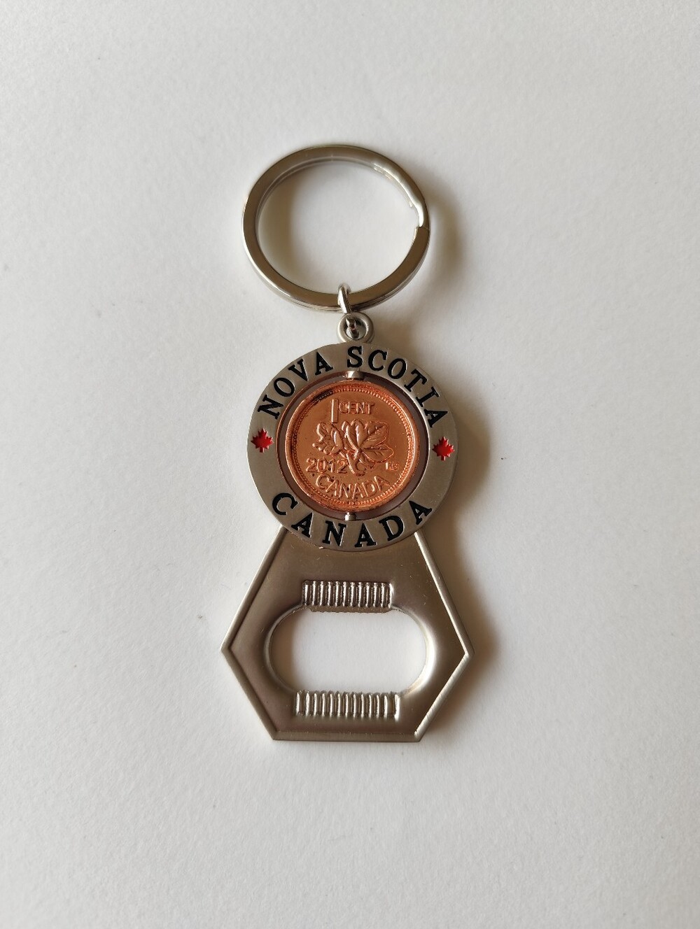 3/$20💗Nova Scotia Canada Bottle Opener Keychain with 1 Cent Coin